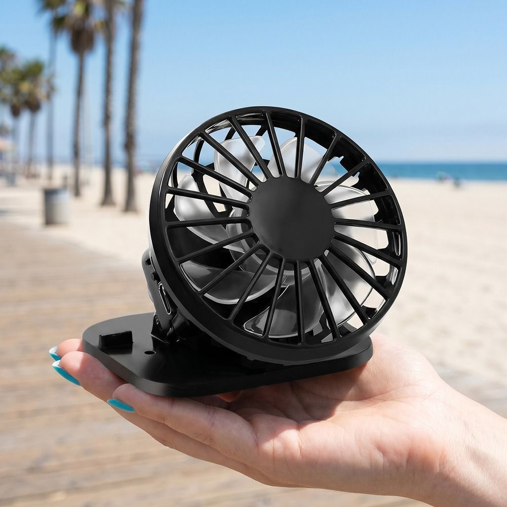 Outdoor Camping Misting Fan - Multi-function Portable Mini Solar Powered Fan