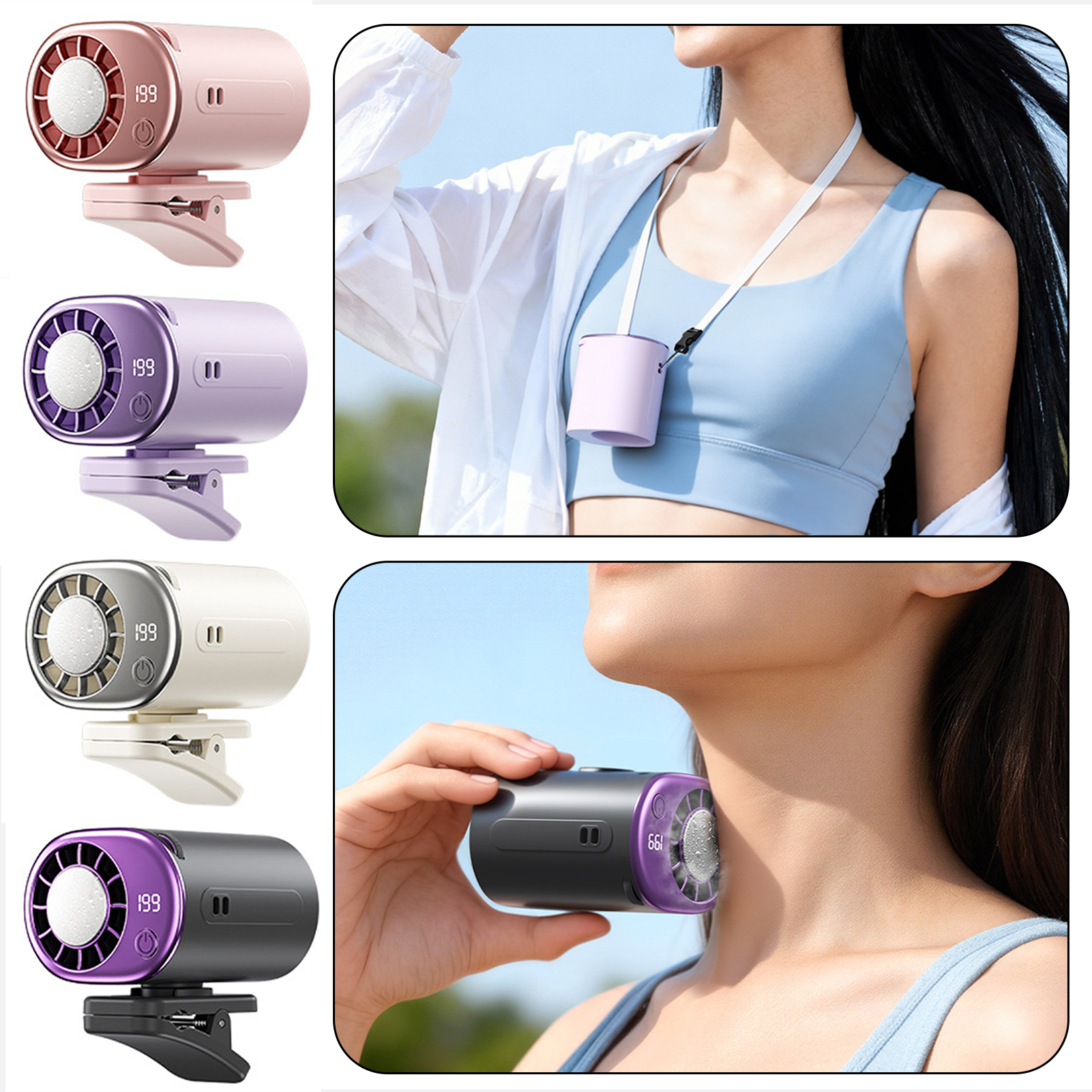 Outdoor Camping Fan - Outdoor Waist Hanging Fan with Multi-Functional
