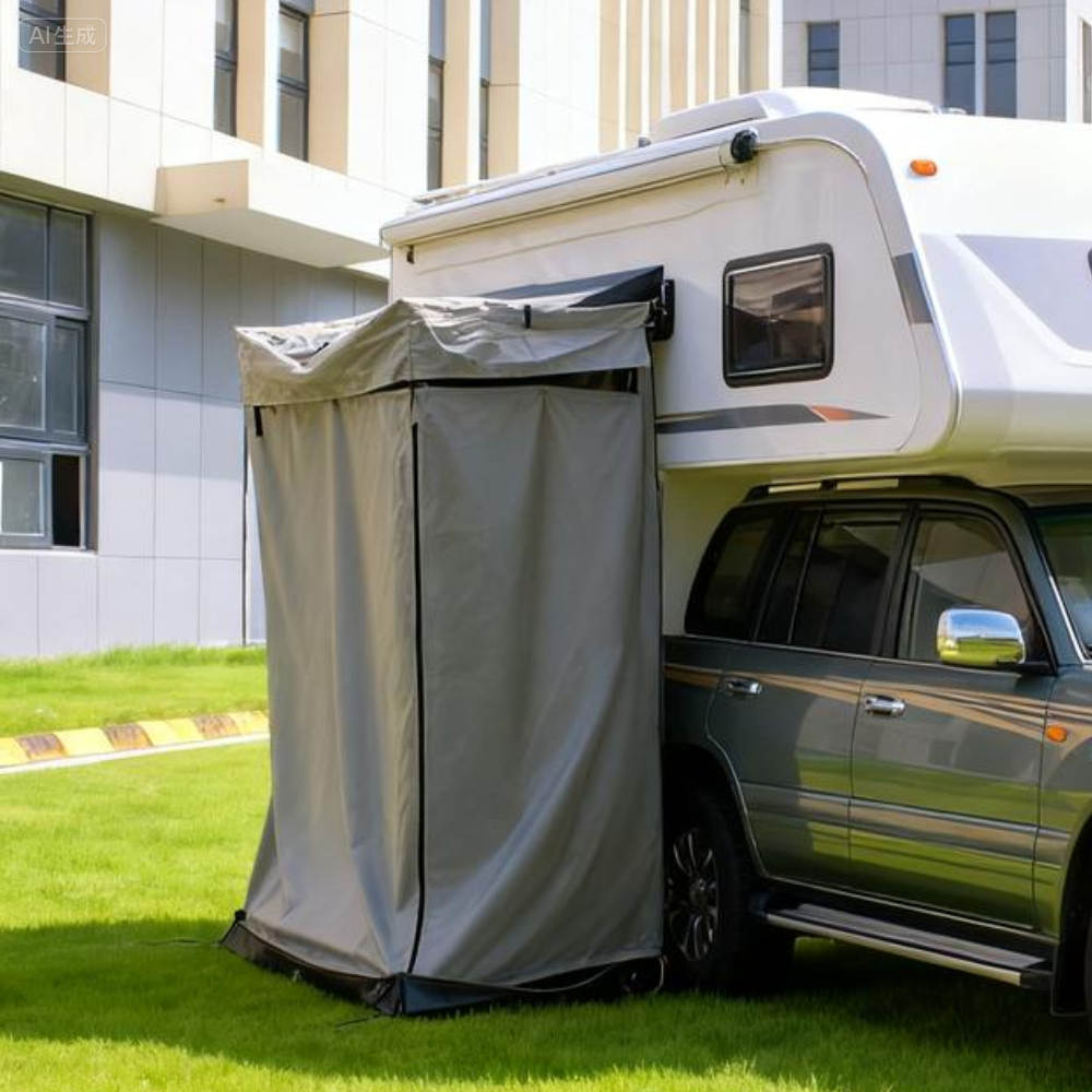 Outdoor Camping Toilet Tent - Waterproof with Tent Roof, Car Side