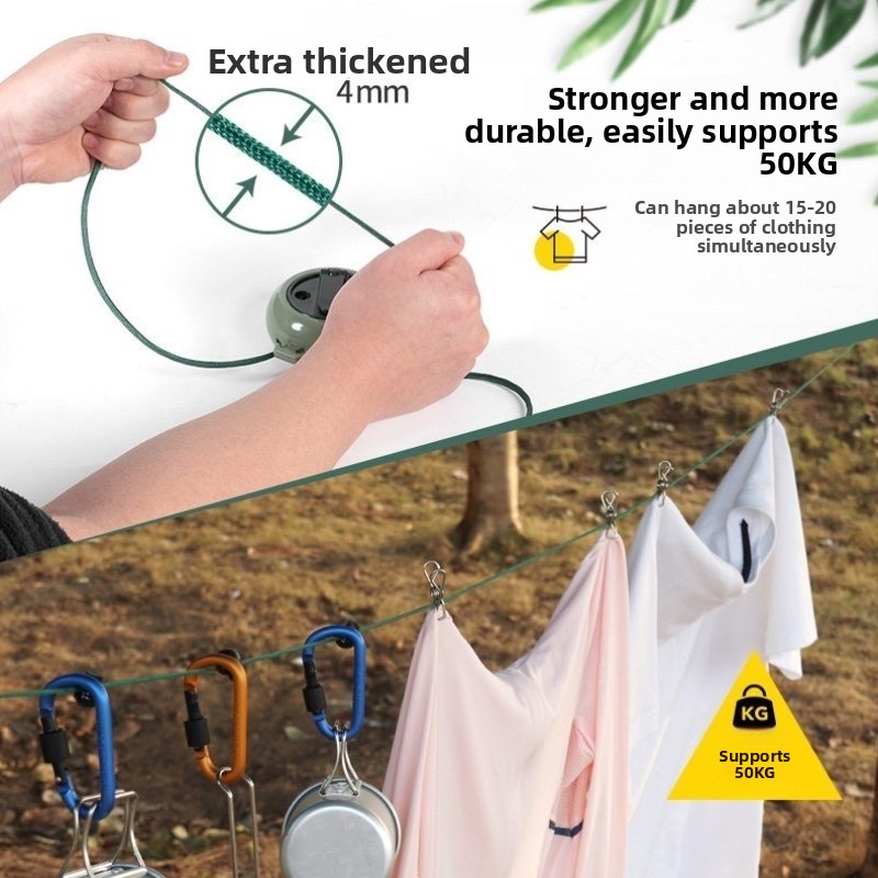 Outdoor Camping Activities - Portable Outdoor Travel Clothesline Hotel Room