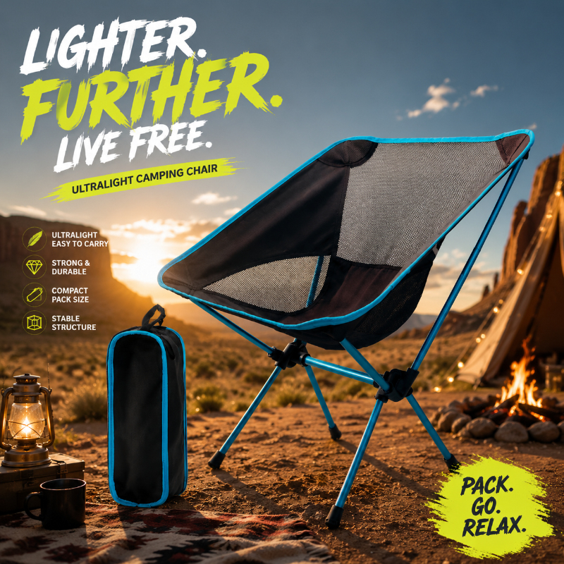 Outdoor Camping Table And Chairs - Detachable Ultralight Outdoor Seat, Foldable Chair