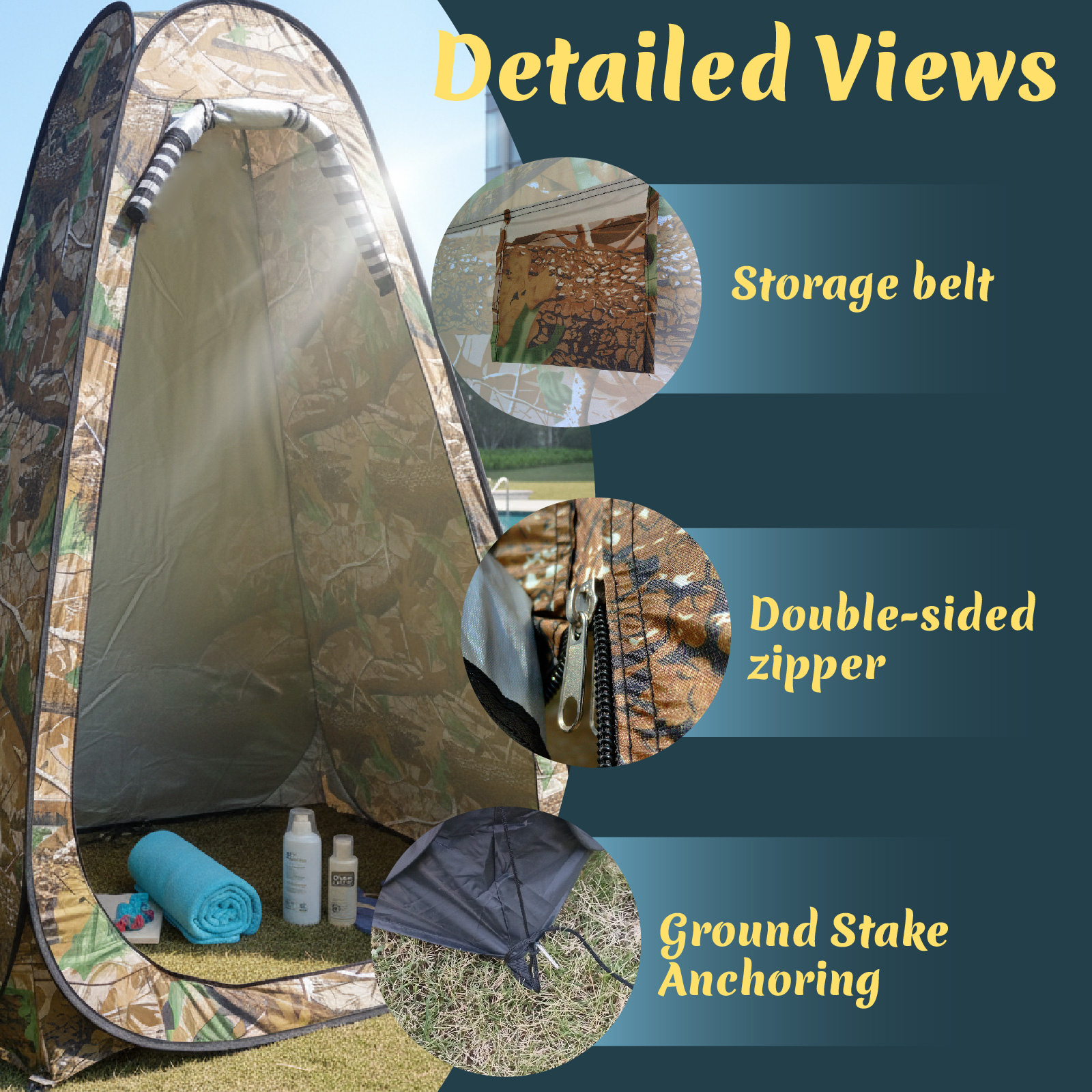 Outdoor Camping Toilet Tent - Portable Pop-Up Privacy Tent for Outdoor