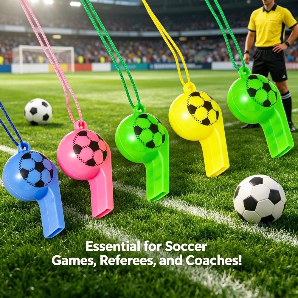 Outdoor Camping Fan - Colorful Football-Shaped Whistle And 1pc Random