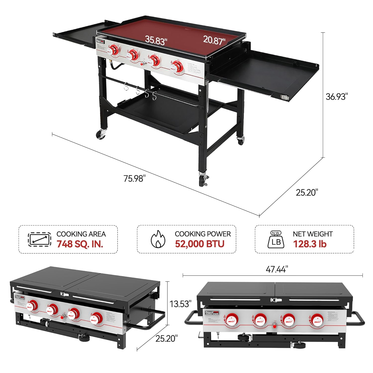 4-Burner 36in Propane Gas Grid - Outdoor Camping Griddle recensie en prijs
