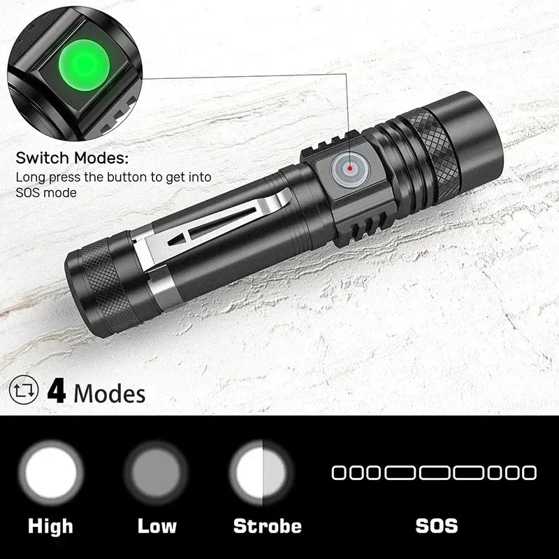 Rechargeable T6 Handheld Flash - Outdoor Camping Adventure Lamp recensie en prijs