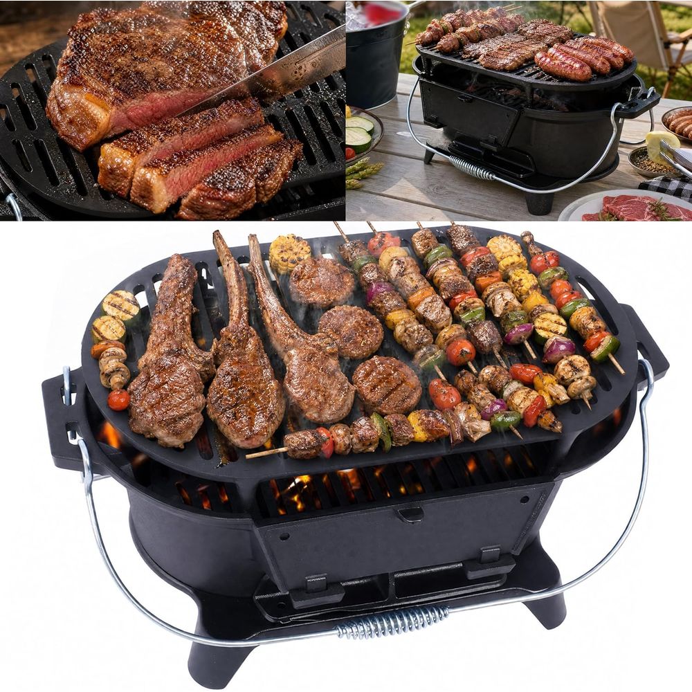 Portable Cast Iron Hibachi Gri - Japanese Outdoor Camping recensie en prijs