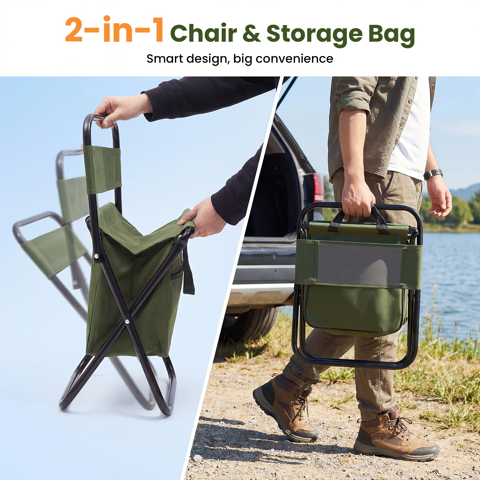 2 in 1 Camping Chair with Larg - Outdoor Camping Chairs Folding recensie en prijs