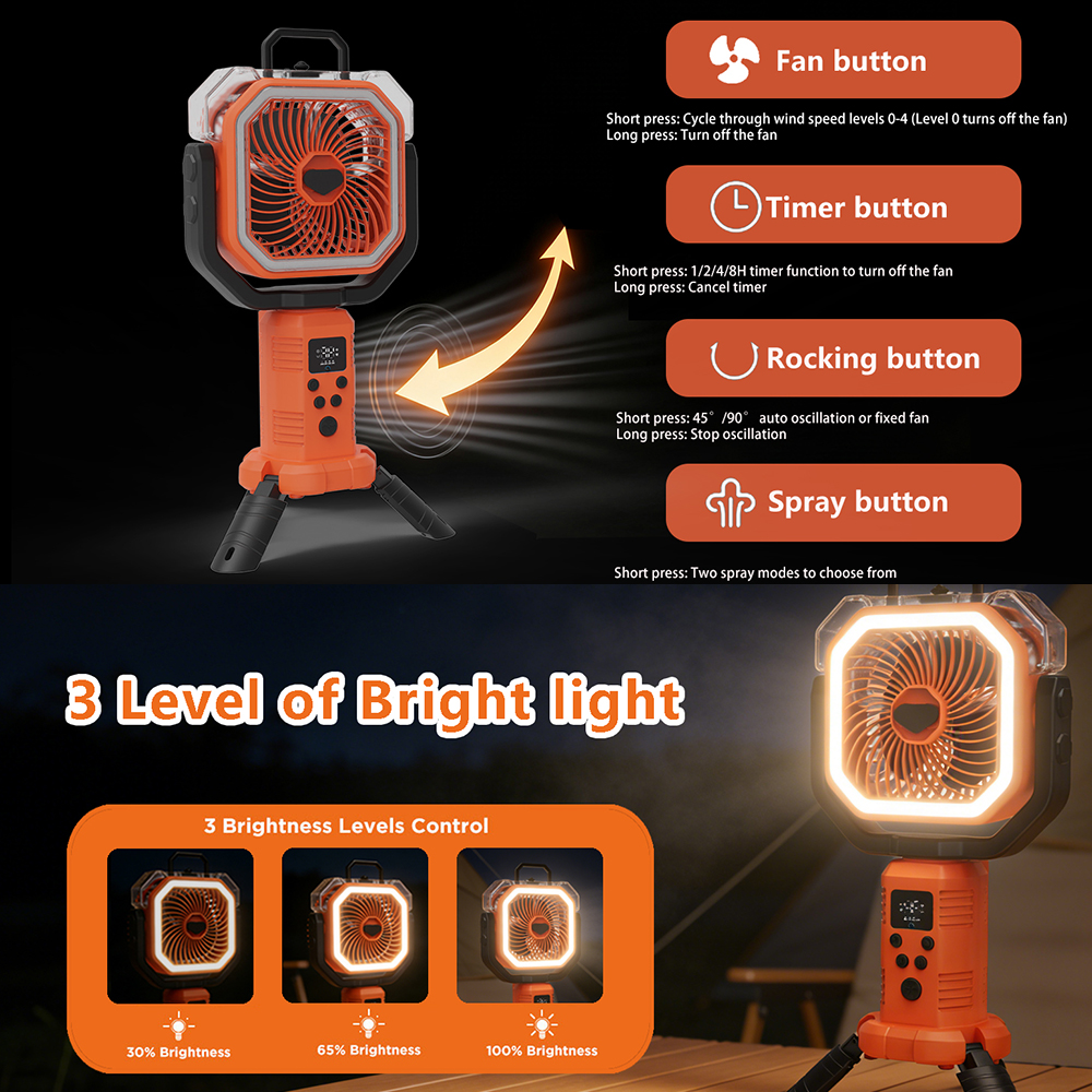 30000mAh Cooling Floor Fan wit - Outdoor Camping Fan recensie en prijs
