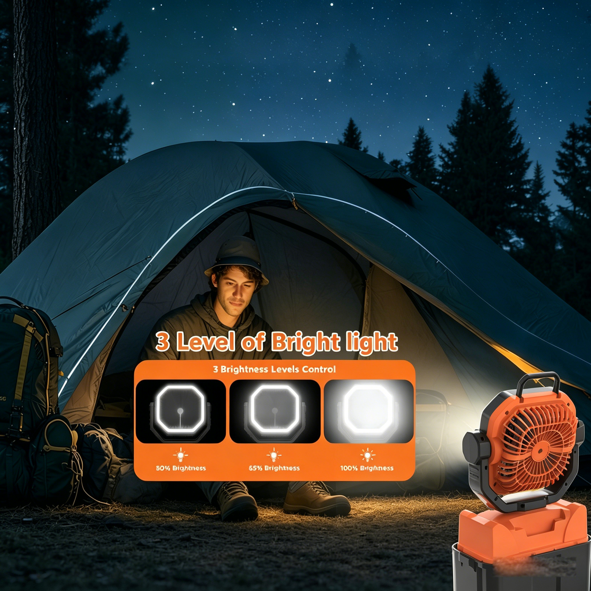 30000mAh Spray Camping Fan wit - Outdoor Camping Fan recensie en prijs