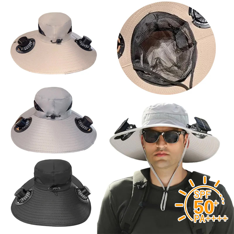 Solar Charging Umbrella Hat wi - Outdoor Camping Misting Fan recensie en prijs