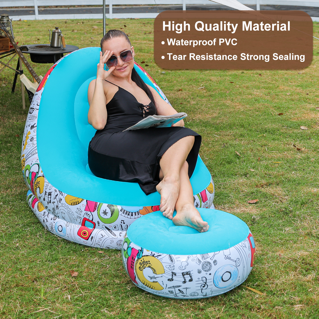 1PC Inflatable Lounger Chair w - Outdoor Camping Table And Chairs recensie en prijs