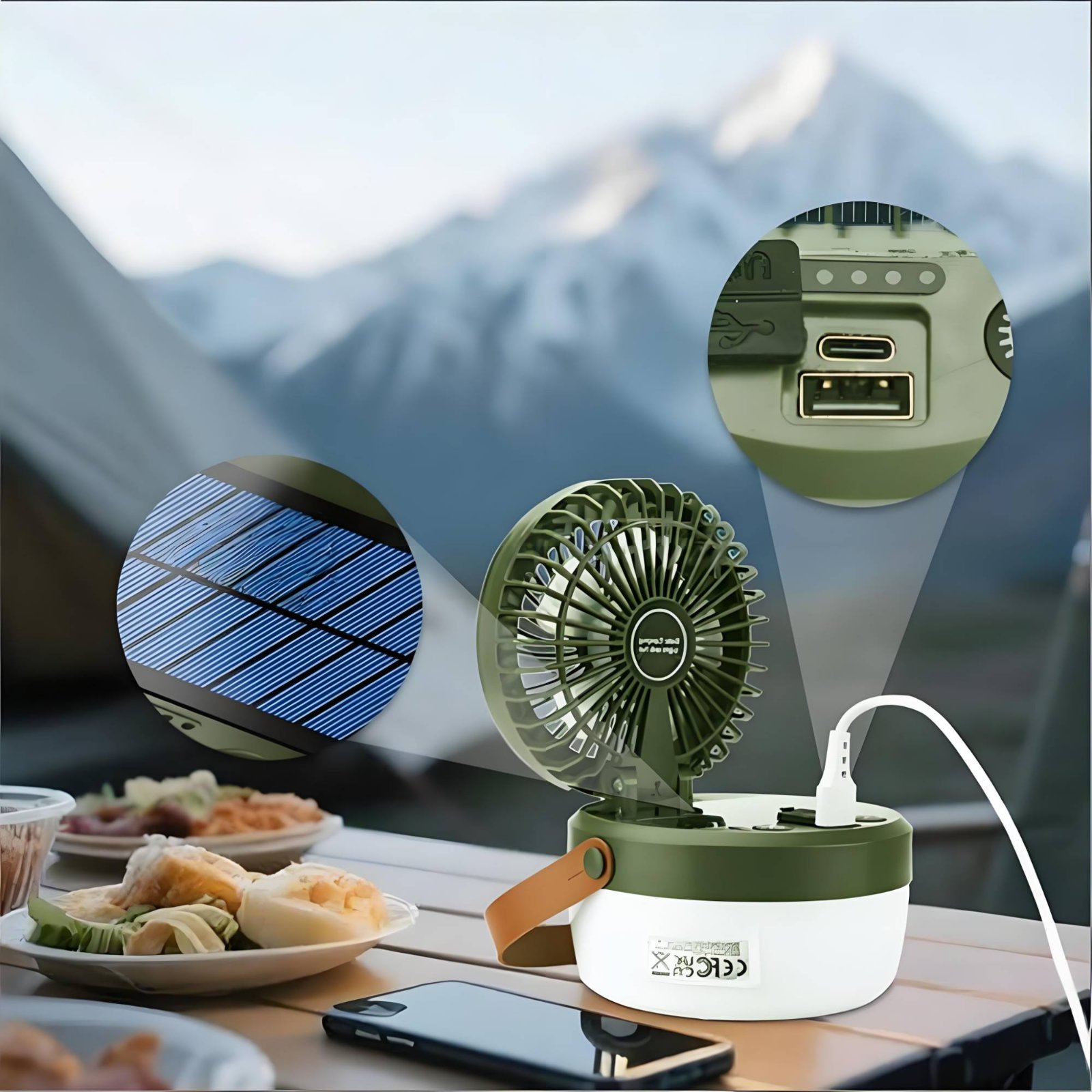 Solar Camping Fan Lantern Fold - Outdoor Camping Fan recensie en prijs