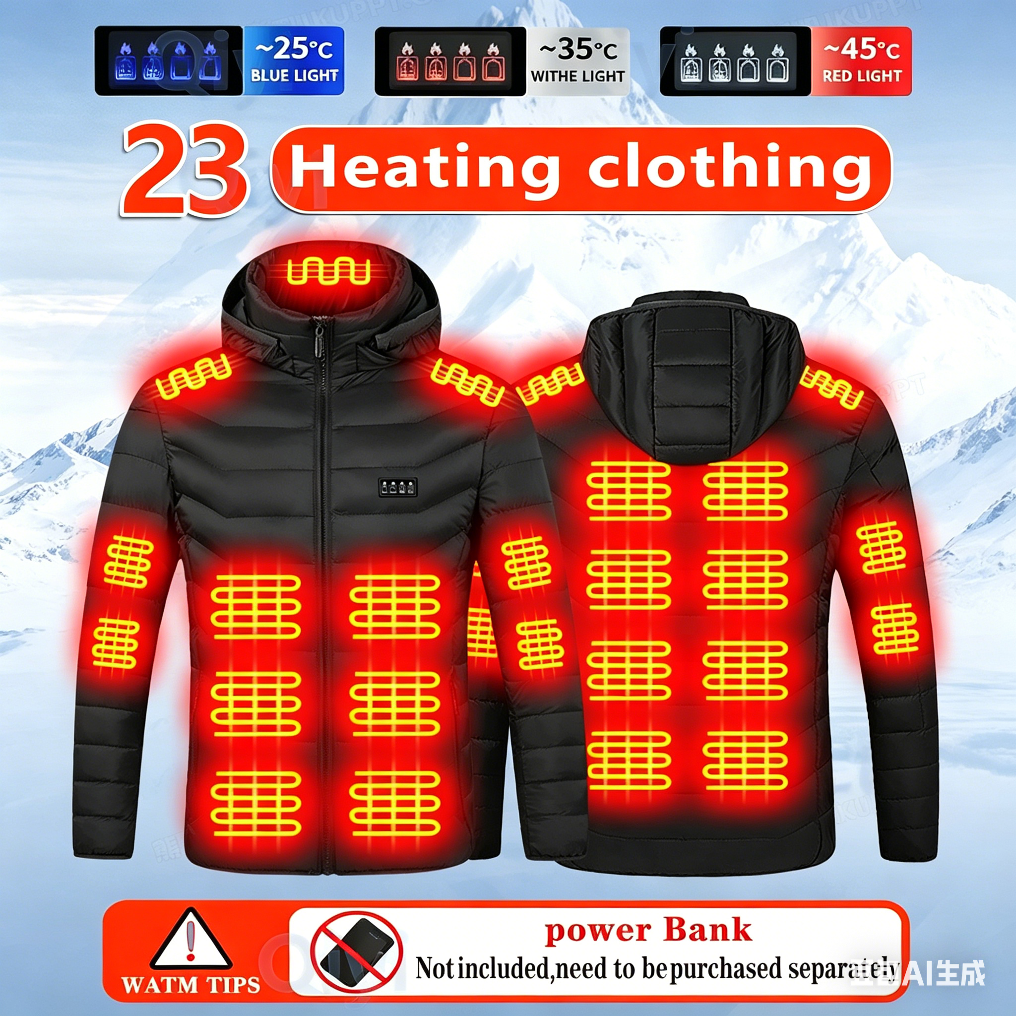 23 Areas Heating Jacket, Polye - Outdoor Camping Zone recensie en prijs
