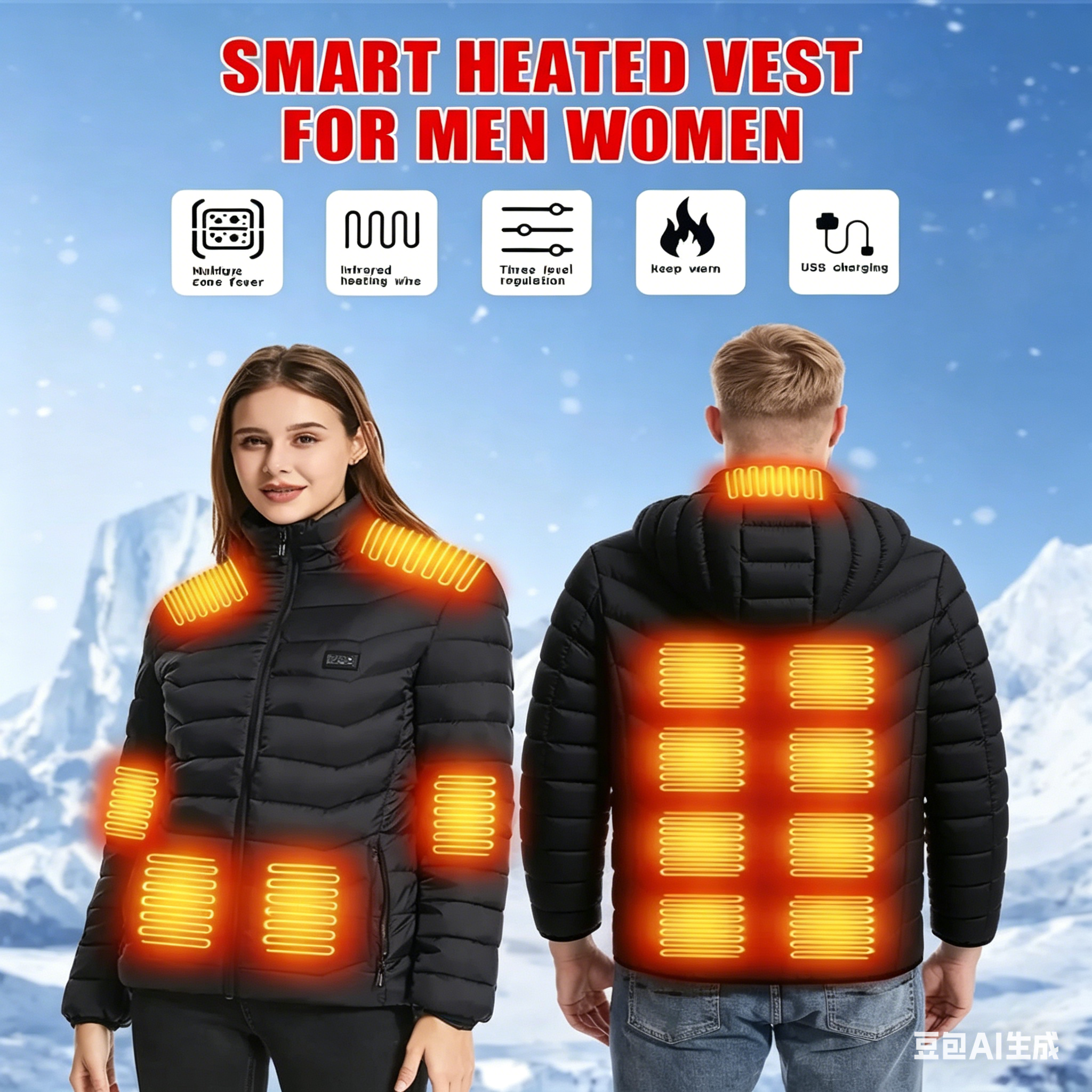 23 Areas Heating Jacket, Polye - Outdoor Camping Zone recensie en prijs