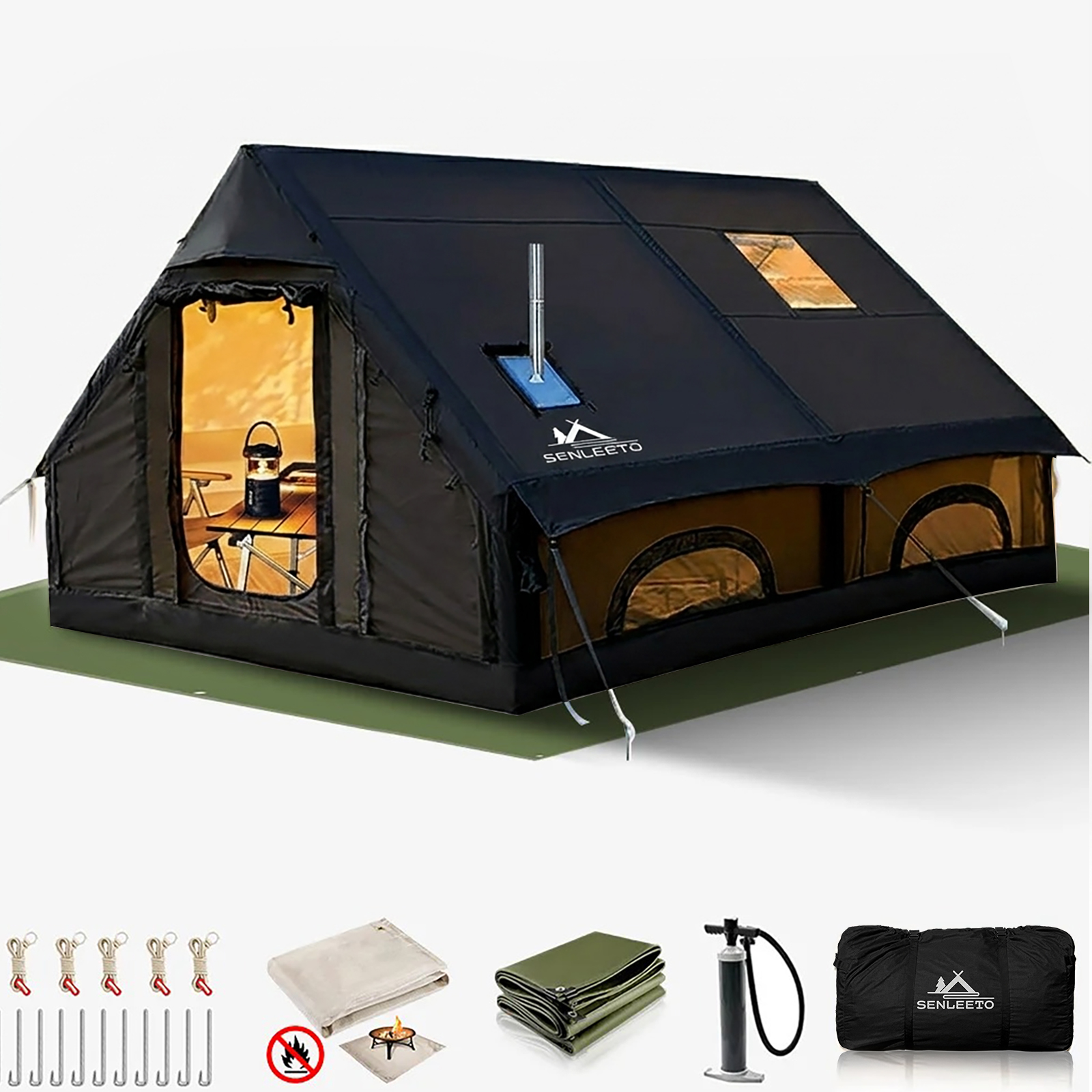 SENLEETO 129FT² Black Inflatab - Outdoor Camping Mats Large recensie en prijs