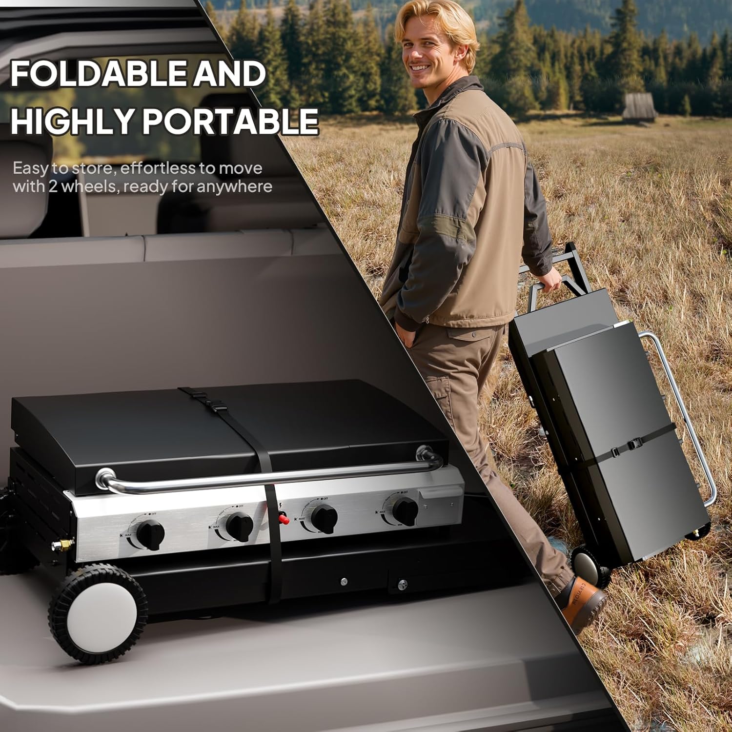 Portable Rolling Flat Top Gas  - Outdoor Camping Griddle recensie en prijs