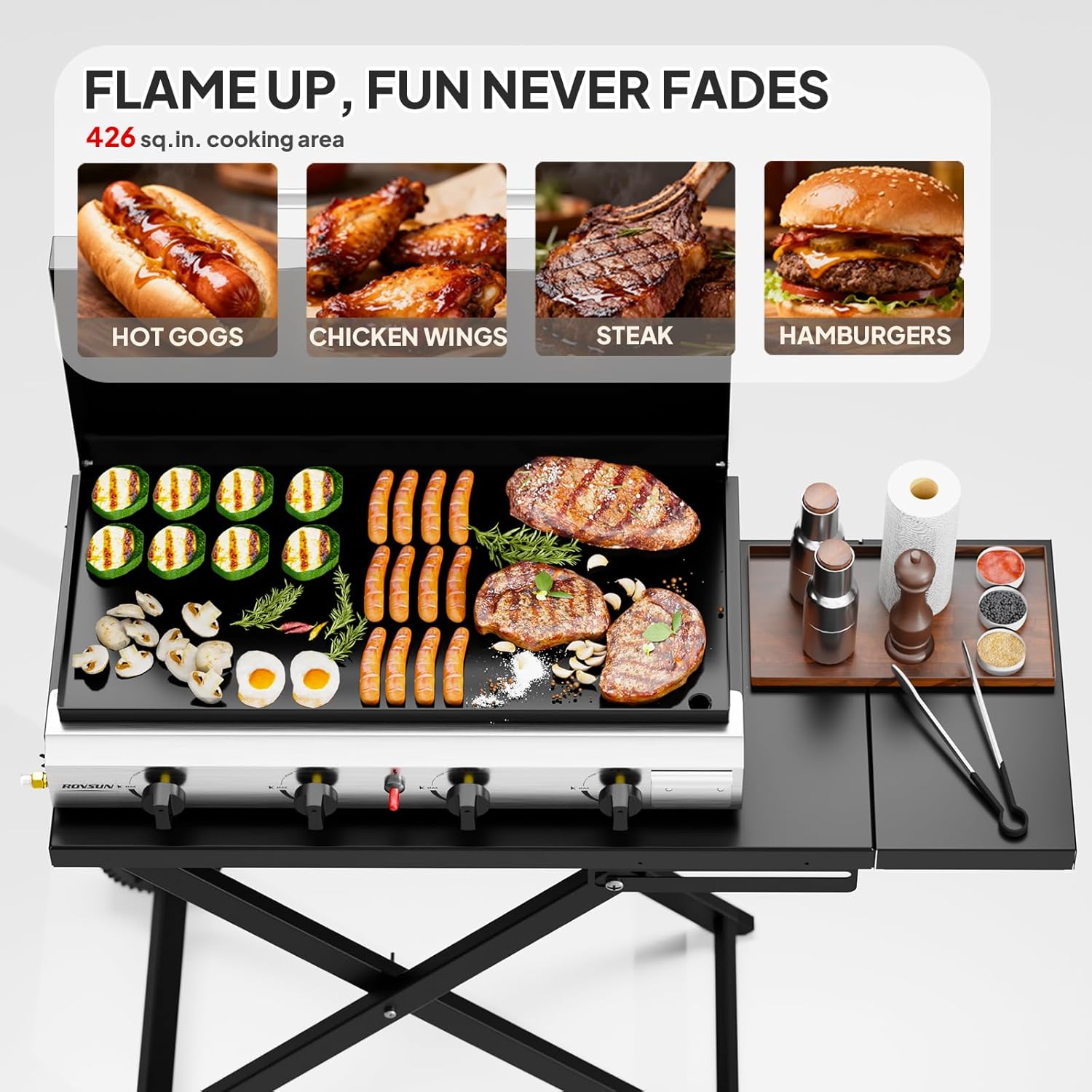 Portable Rolling Flat Top Gas  - Outdoor Camping Griddle recensie en prijs