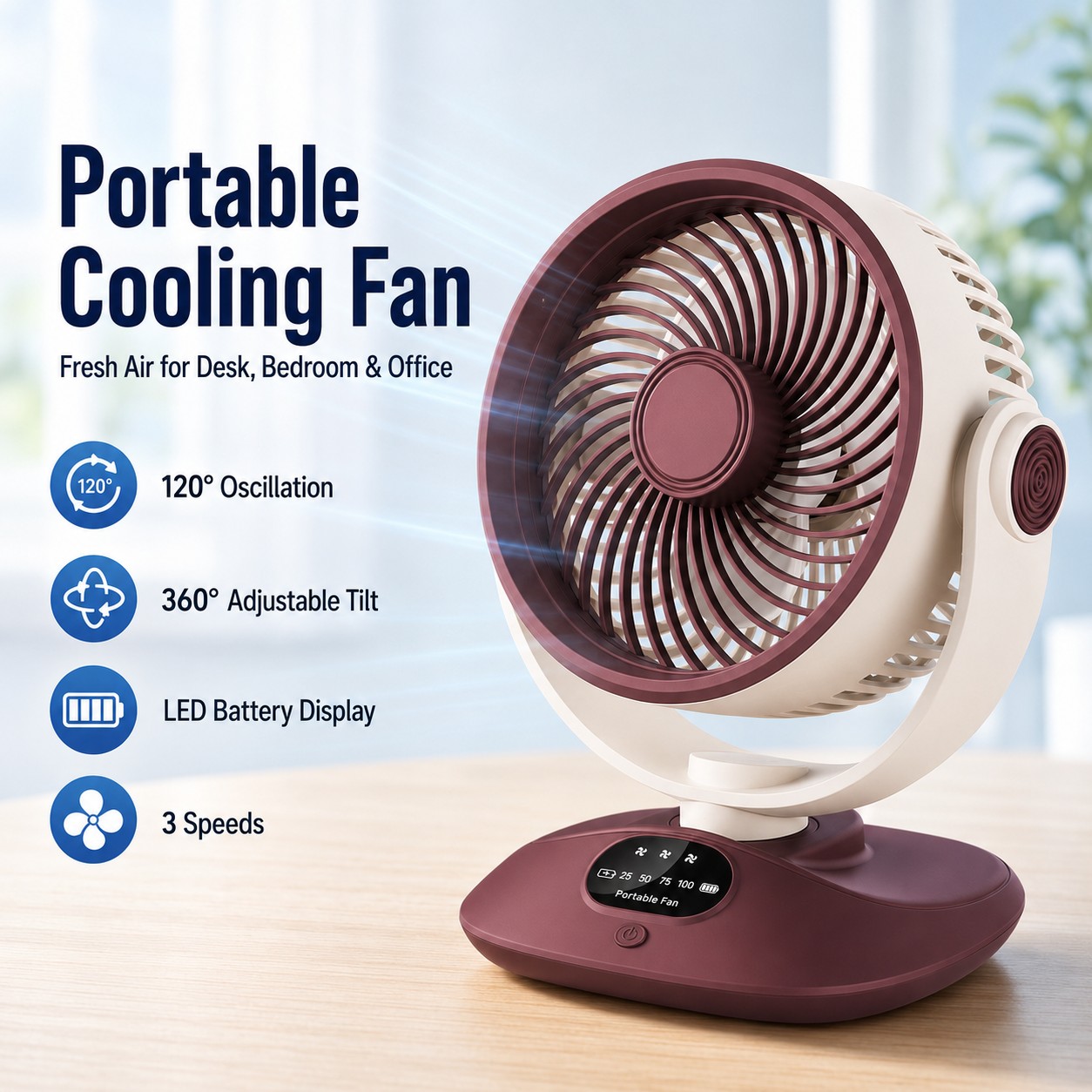 Desktop Fan Rechargeable Turbo - Outdoor Camping Misting Fan recensie en prijs